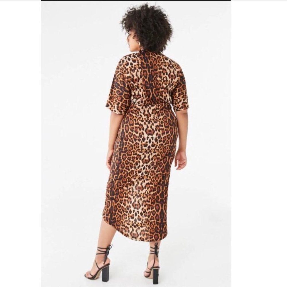 NEW Plus Size 3X Leopard High-Low Dress Women's - Picture 4 of 5